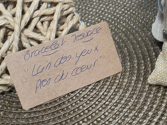 LES BRACELETS A MESSAGE " LOIN DES YEUX PRES DU COEUR " Argenté