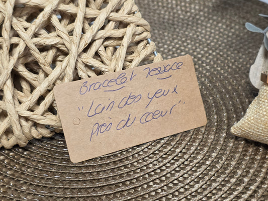 LES BRACELETS A MESSAGE " LOIN DES YEUX PRES DU COEUR " Cuivré