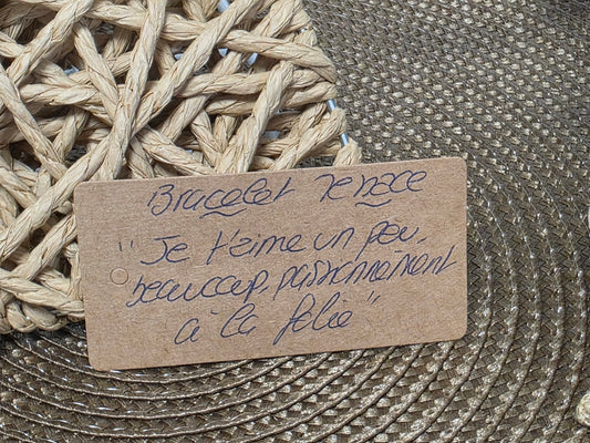 LES BRACELETS A MESSAGE " JE T'AIME UN PEU BEAUCOUP " Doré