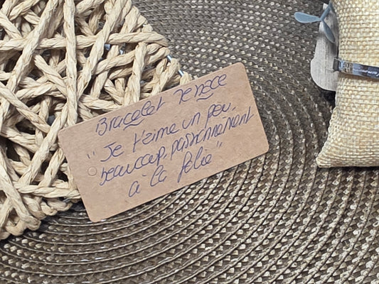 LES BRACELETS A MESSAGE " JE T'AIME UN PEU BEAUCOUP " Argenté