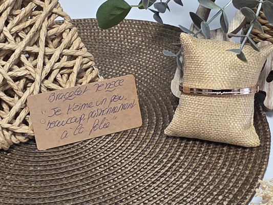 LES BRACELETS A MESSAGE " JE T'AIME UN PEU BEAUCOUP " Cuivré