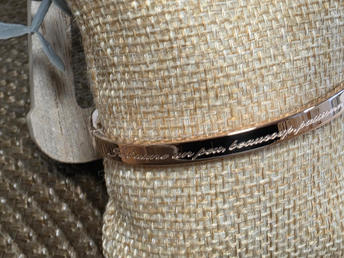 LES BRACELETS A MESSAGE " JE T'AIME UN PEU BEAUCOUP " Cuivré