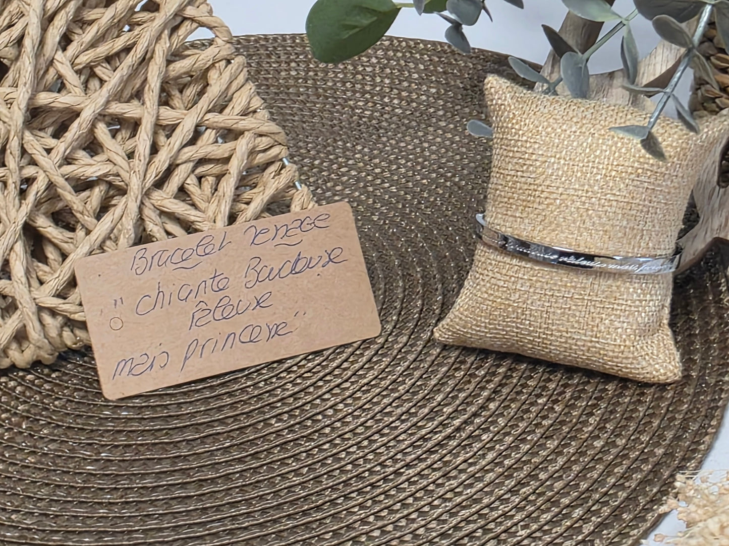 LES BRACELETS A MESSAGE " CHIANTE BOUDEUSE RALEUSE MAIS PRINCESSE " Argenté