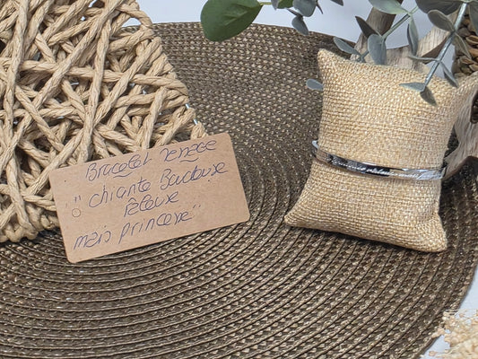 LES BRACELETS A MESSAGE " CHIANTE BOUDEUSE RALEUSE MAIS PRINCESSE " Argenté
