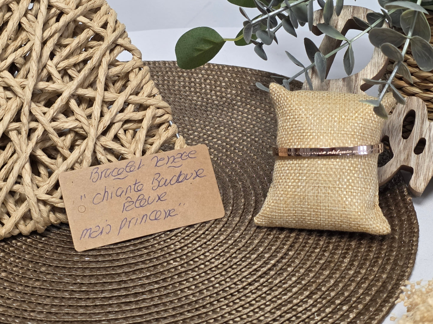 LES BRACELETS A MESSAGE " CHIANTE BOUDEUSE RALEUSE MAIS PRINCESSE " Cuivré