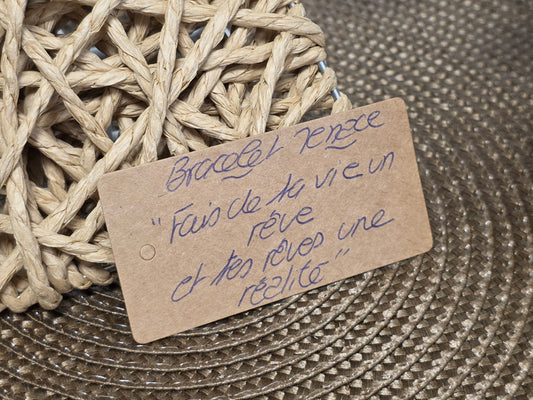 LES BRACELETS A MESSAGE " FAIS DE TA VIE UN REVE ET TES REVES UNE REALITE " Doré