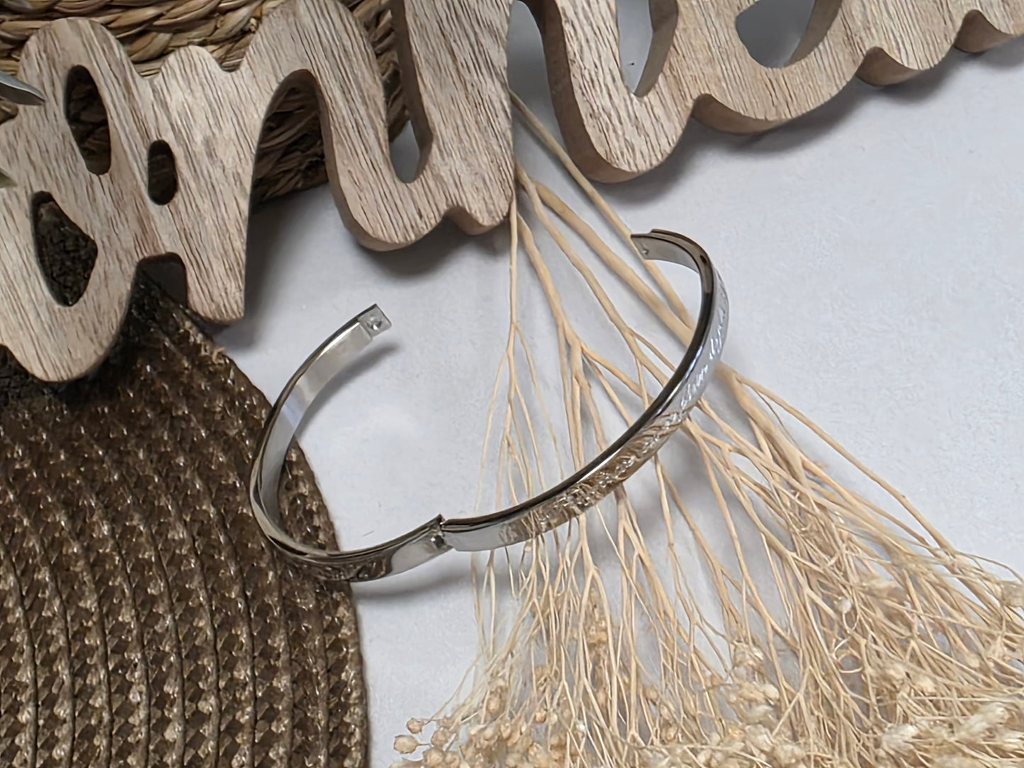 LES BRACELETS A MESSAGE " PARFAITE AVEC PLEIN DE JOLIS DEFAUTS " Argenté