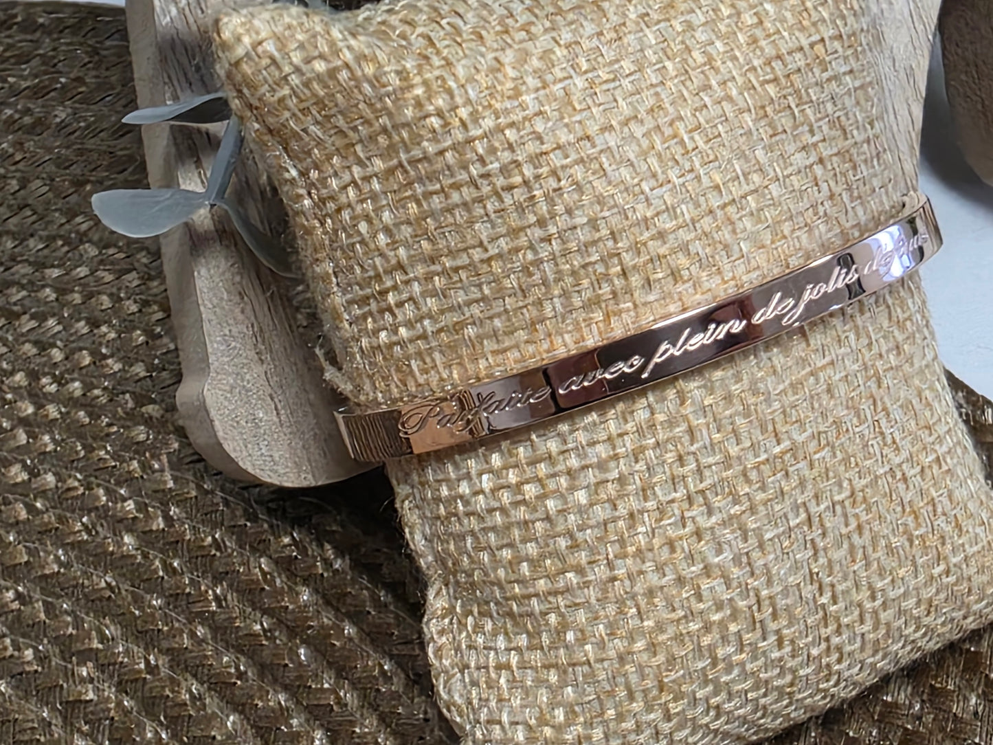 LES BRACELETS A MESSAGE " PARFAITE AVEC PLEIN DE JOLIS DEFAUTS " Cuivré