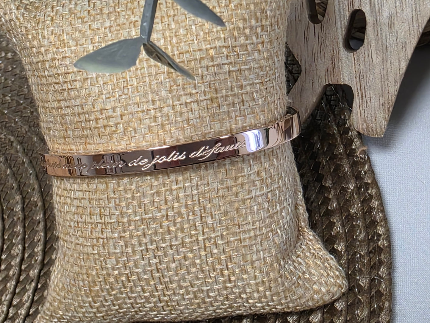 LES BRACELETS A MESSAGE " PARFAITE AVEC PLEIN DE JOLIS DEFAUTS " Cuivré