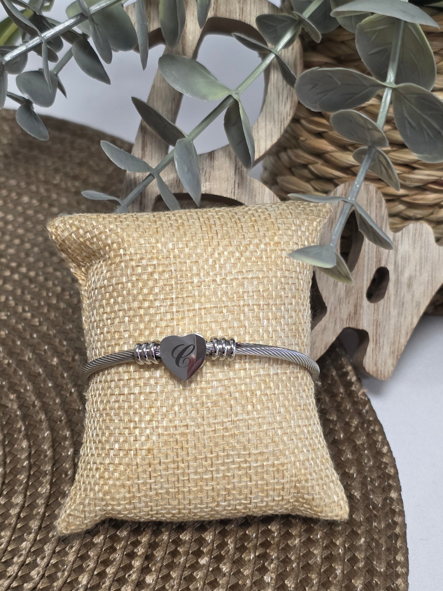 LES BRACELETS LETTRE " C " Argenté
