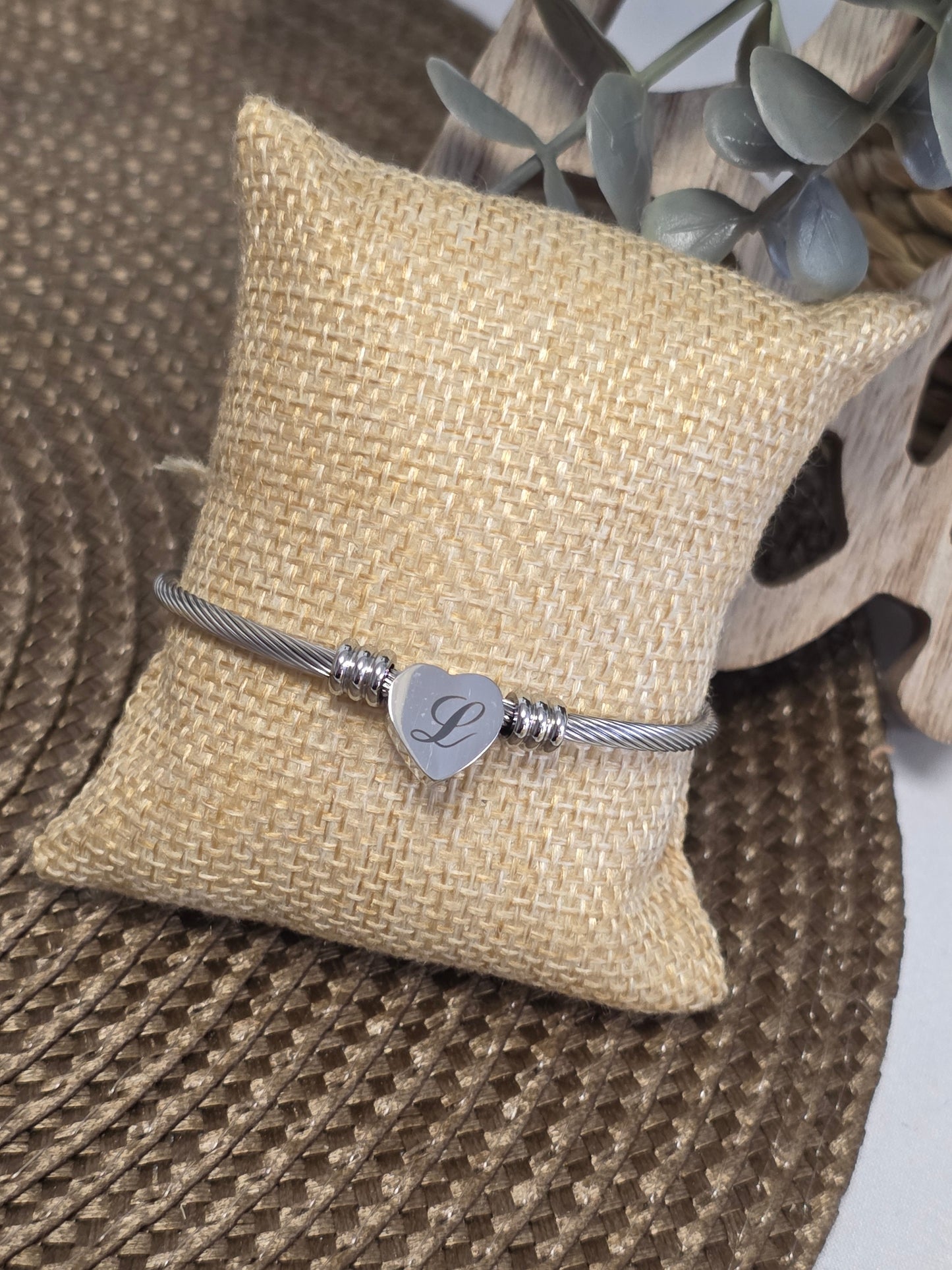 LES BRACELETS LETTRE " L " Argenté