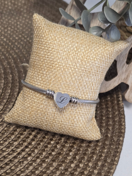 LES BRACELETS LETTRE " L " Argenté