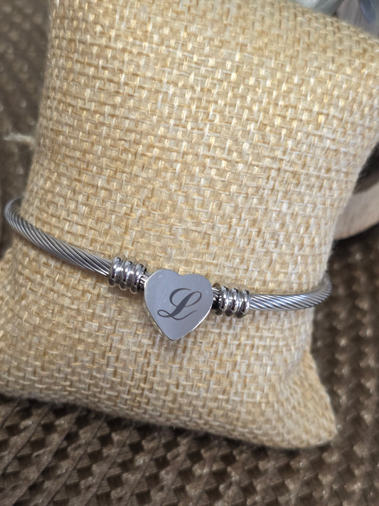 LES BRACELETS LETTRE " L " Argenté
