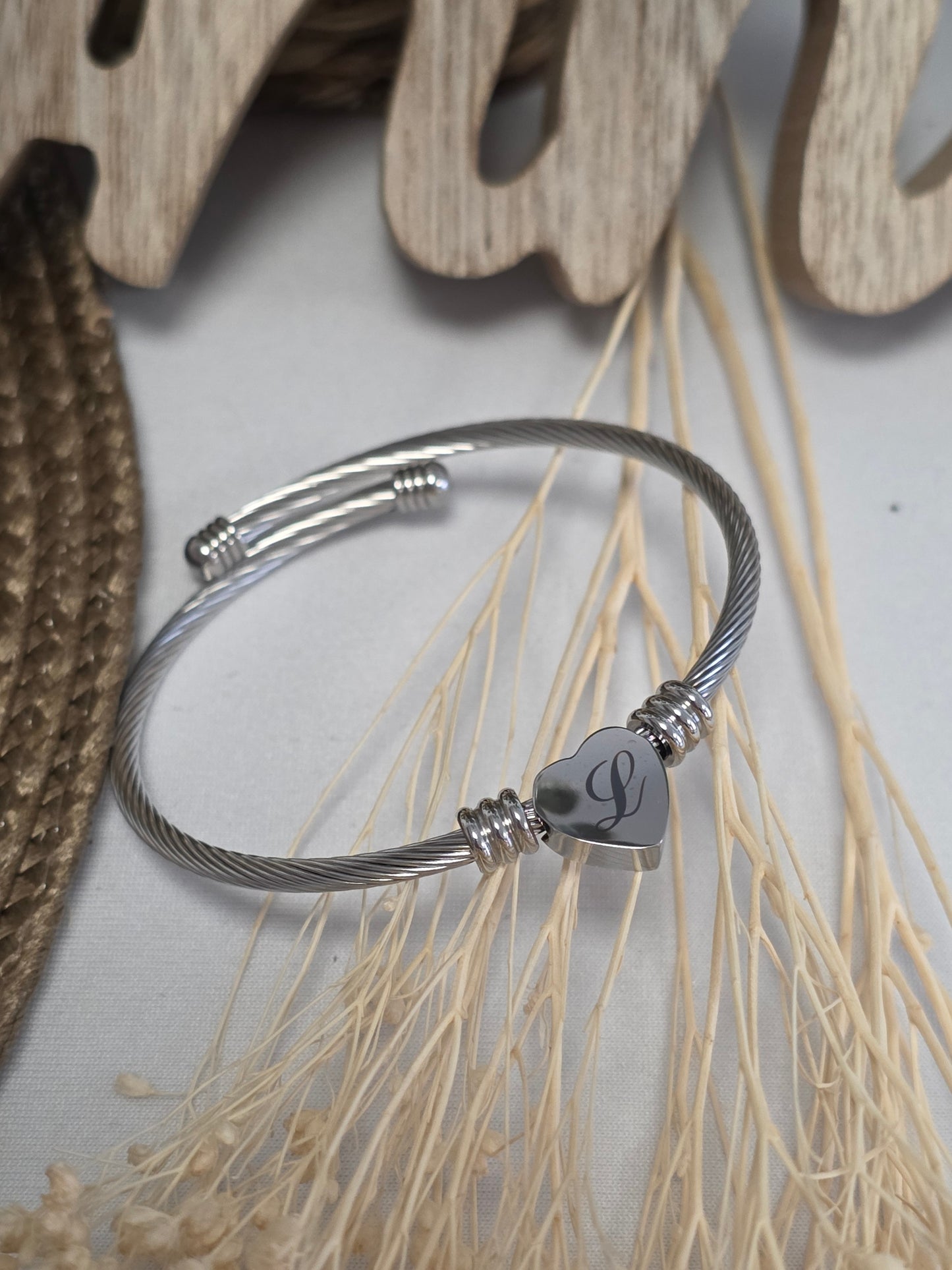 LES BRACELETS LETTRE " L " Argenté