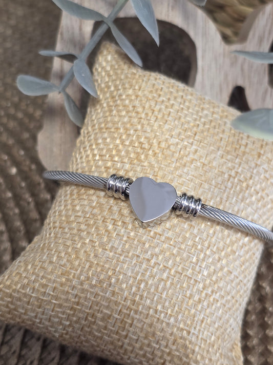 LES BRACELETS COEUR Argenté