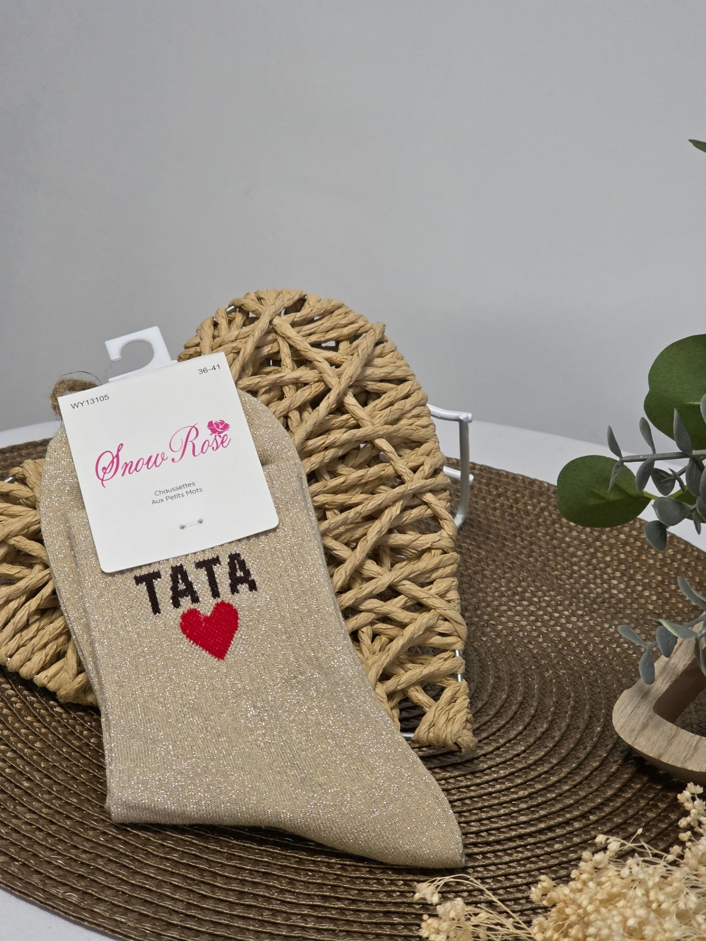 TATA - Chaussette à Paillette Beige
