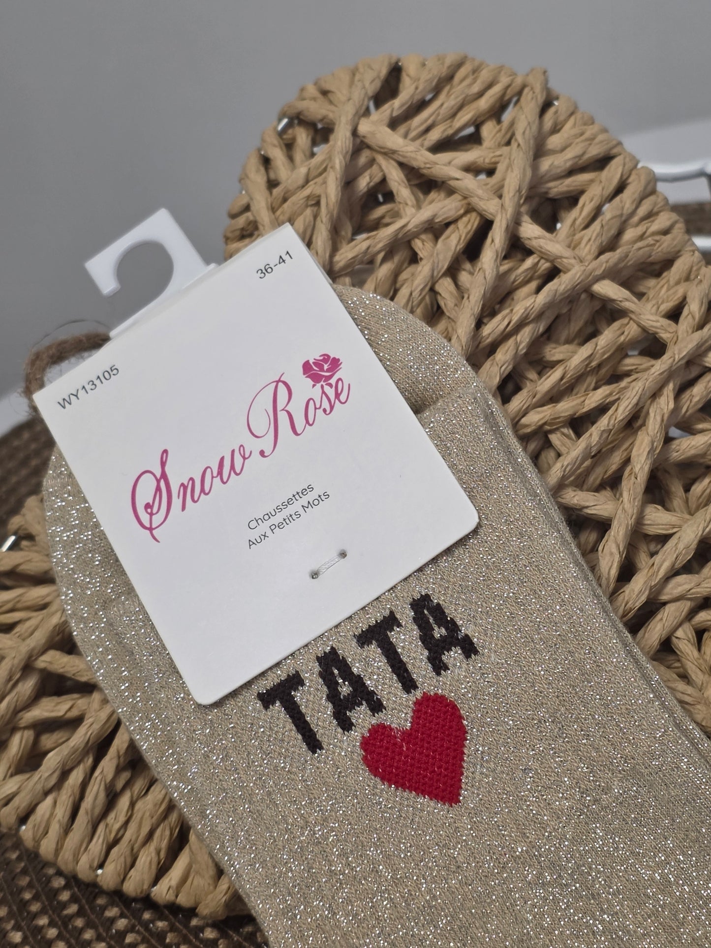 TATA - Chaussette à Paillette Beige