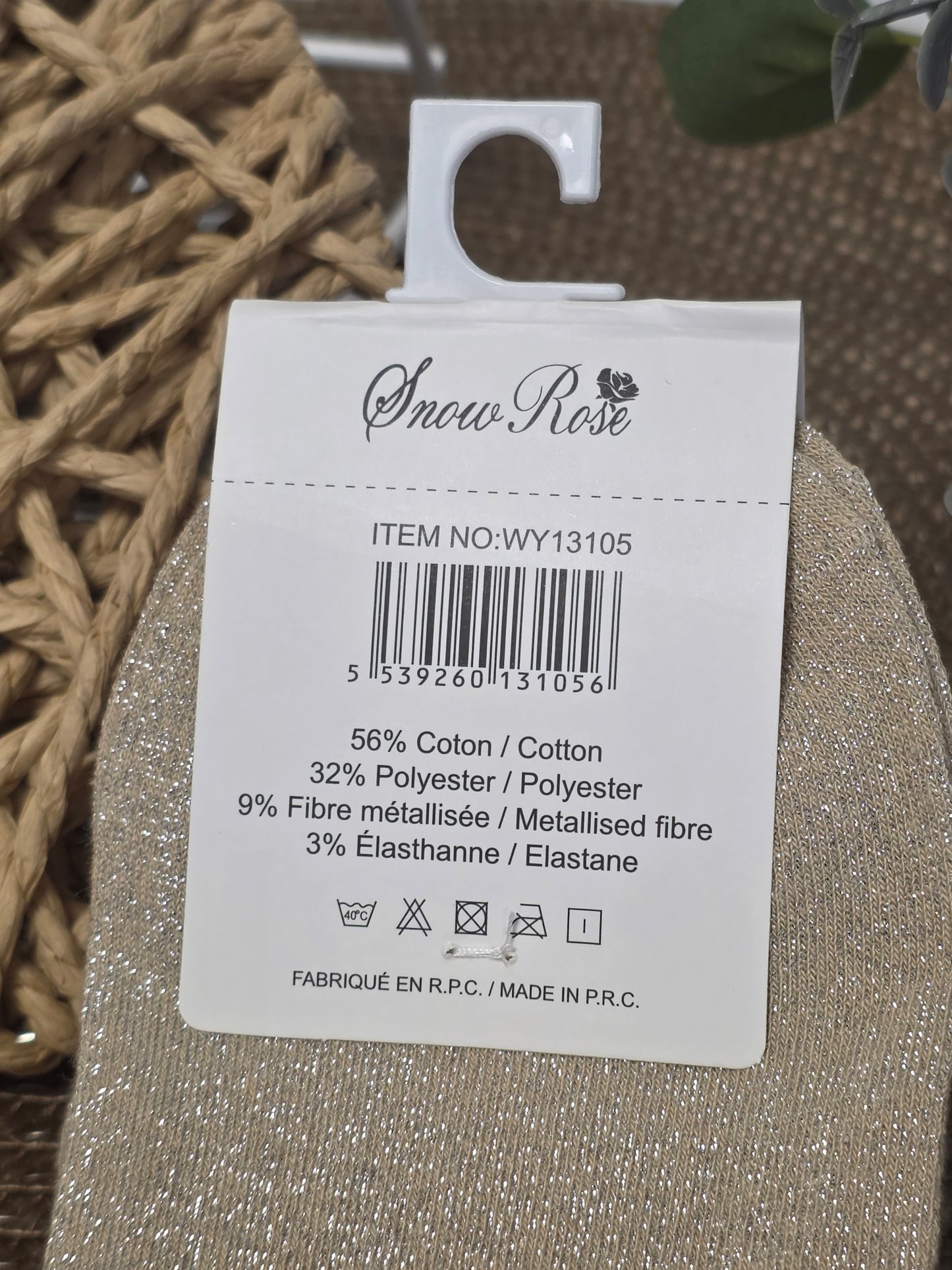 TATA - Chaussette à Paillette Beige