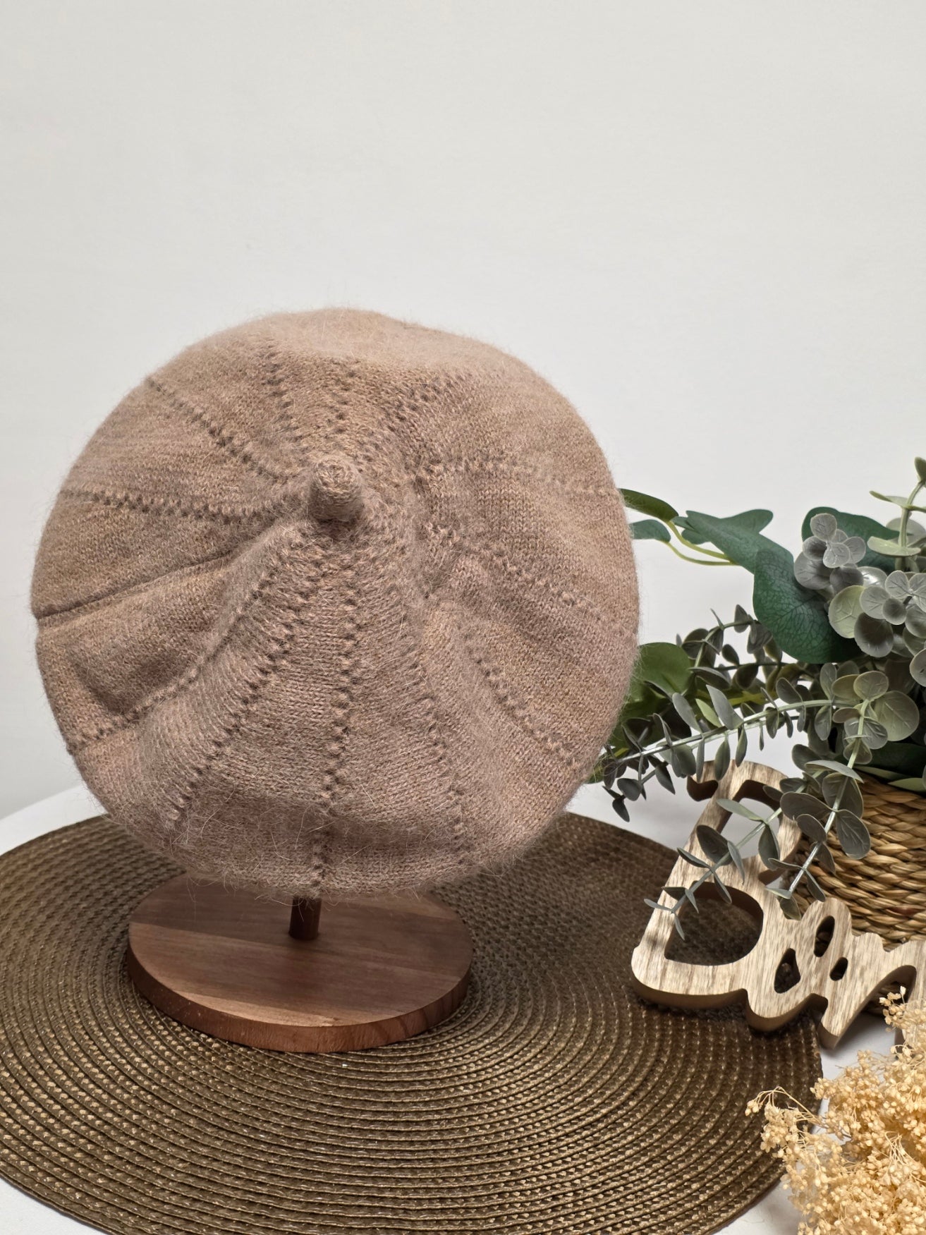 Nos Bérets en Flanelle Beige Rosé