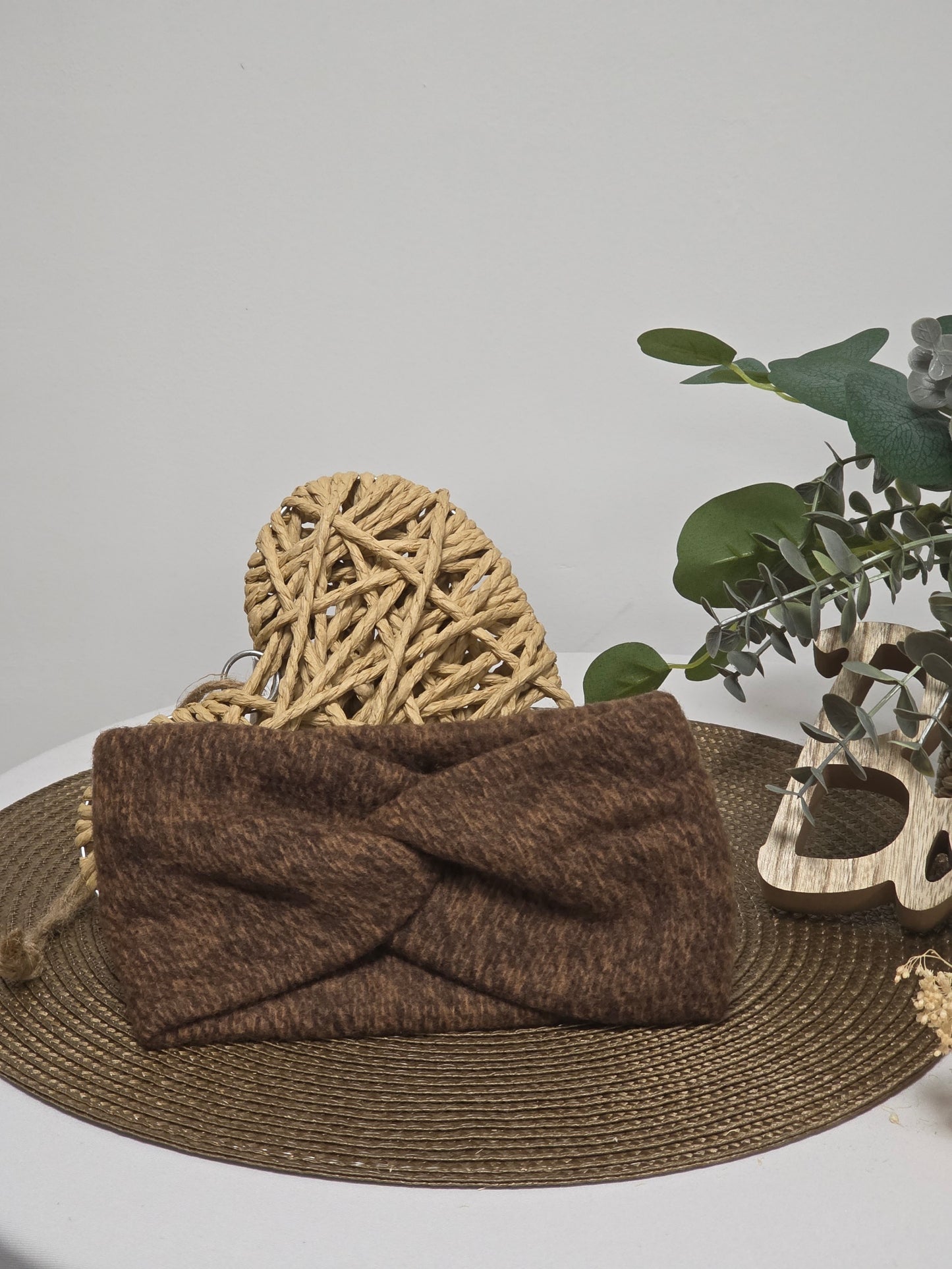 Nos Bandeaux Cache Oreille Flanelle Marron