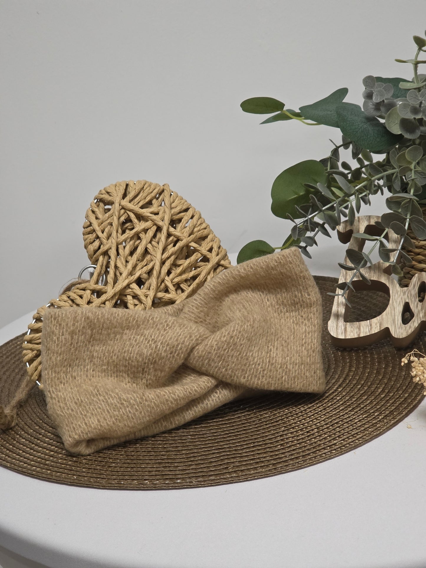 Nos Bandeaux Cache Oreille Flanelle Beige Taupe