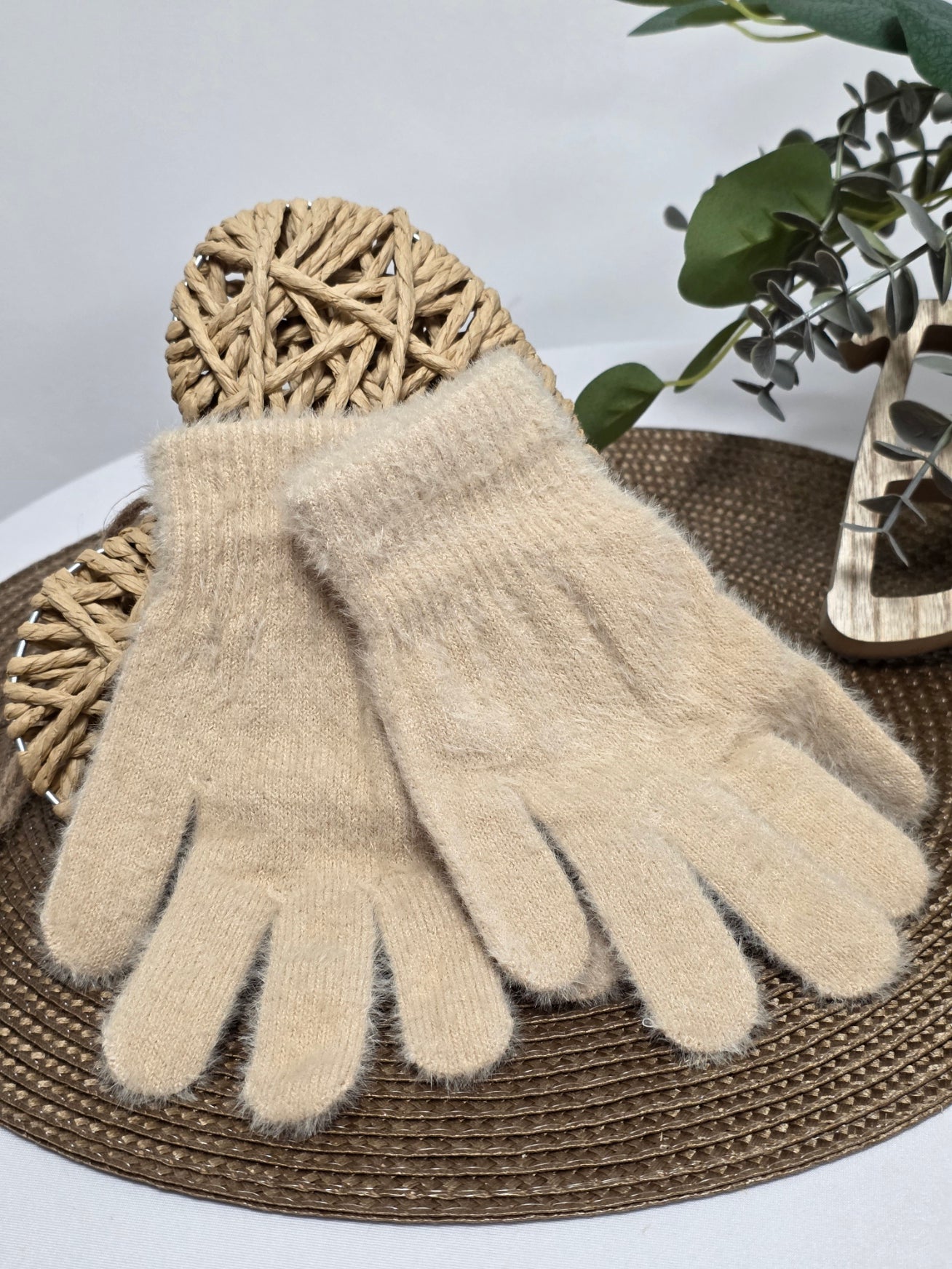 Nos Gants en Laine Femme Beige