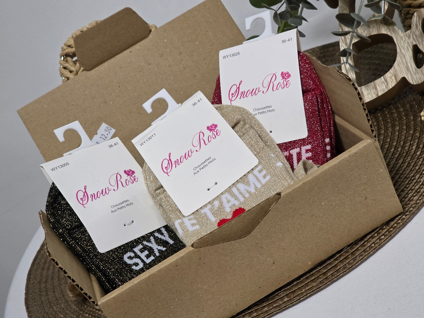 Box Cadeau - Lot de 3 Chaussettes à Paillettes à Composer !