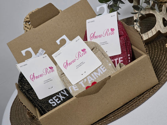 Box Cadeau - Lot de 3 Chaussettes à Paillettes à Composer !
