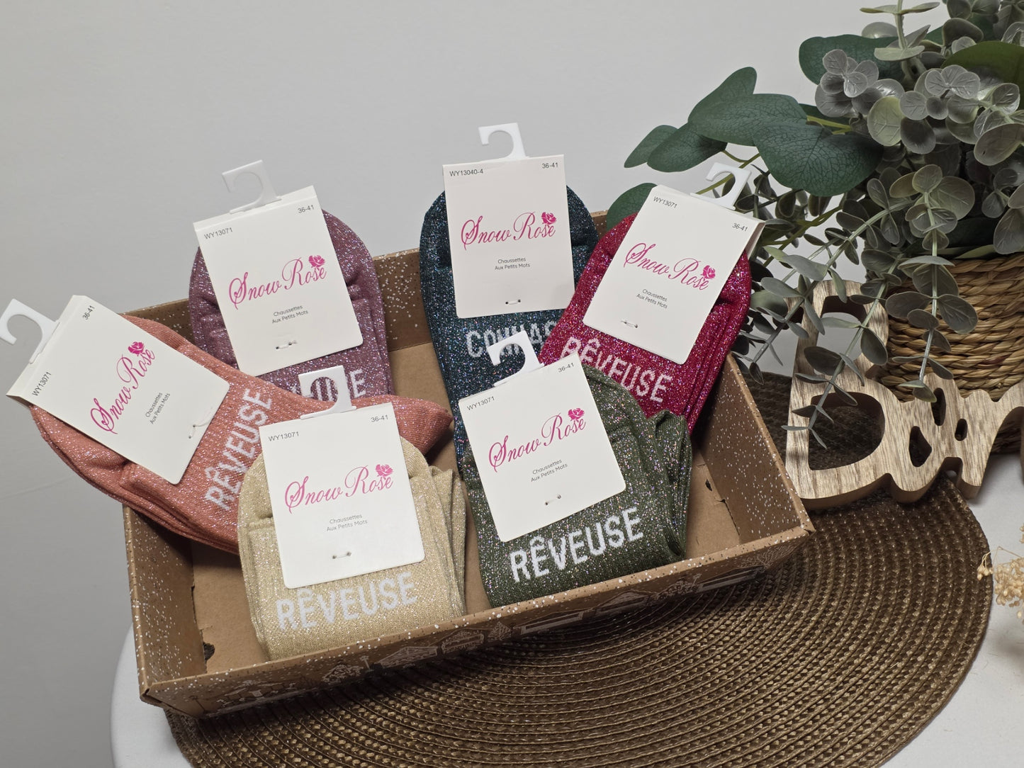 Box Cadeau - Lot de 6 Chaussettes à Paillettes à Composer !