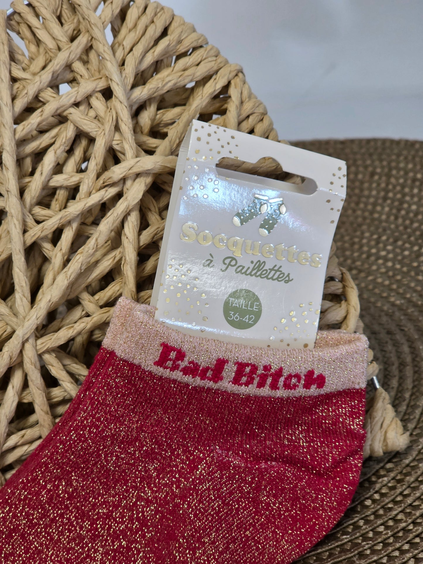 BAD BITCH - Socquette à Paillette