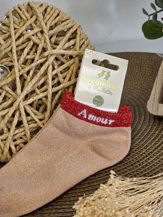 AMOUR - Socquette à Paillette