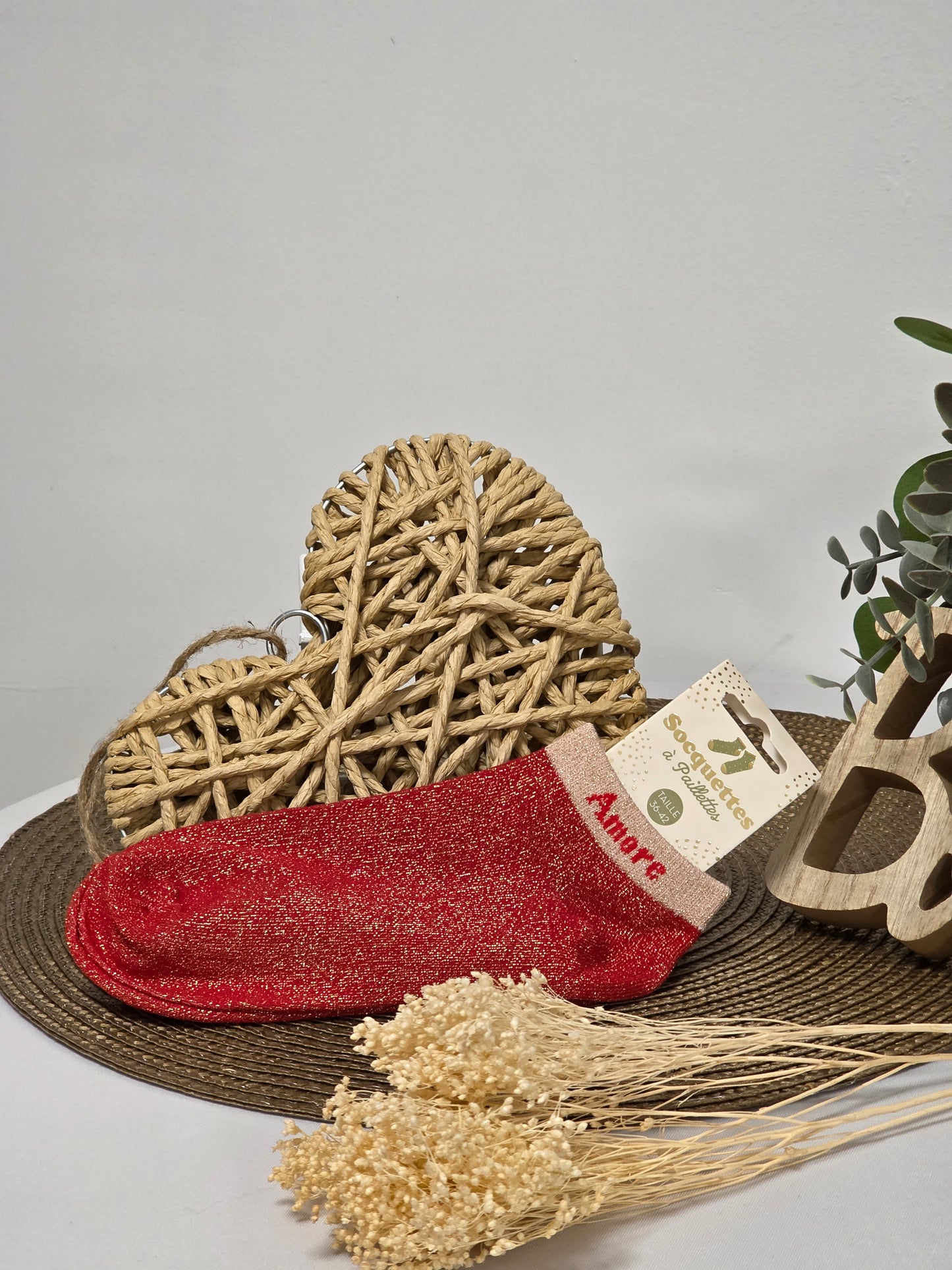 AMORE - Socquette à Paillette Rouge