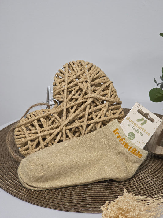 IRRESISTIBLE - Socquette à Paillette Beige