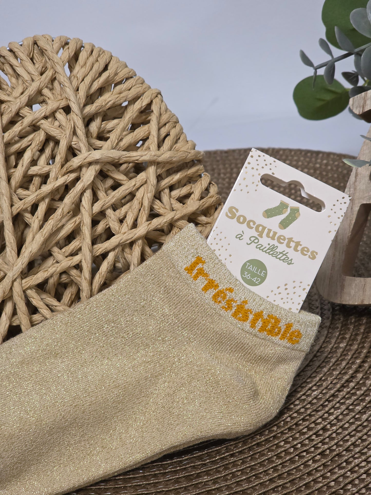 IRRESISTIBLE - Socquette à Paillette Beige