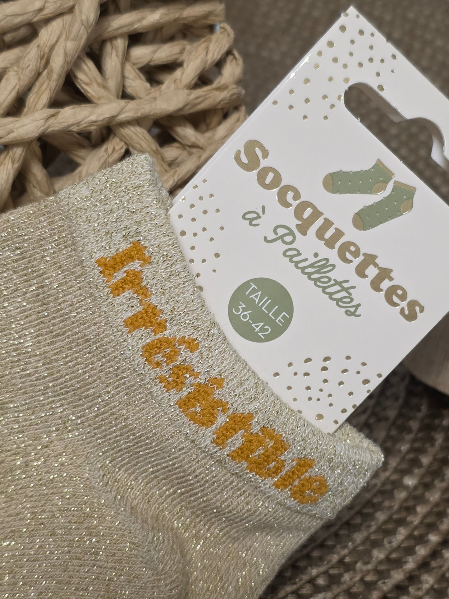 IRRESISTIBLE - Socquette à Paillette Beige