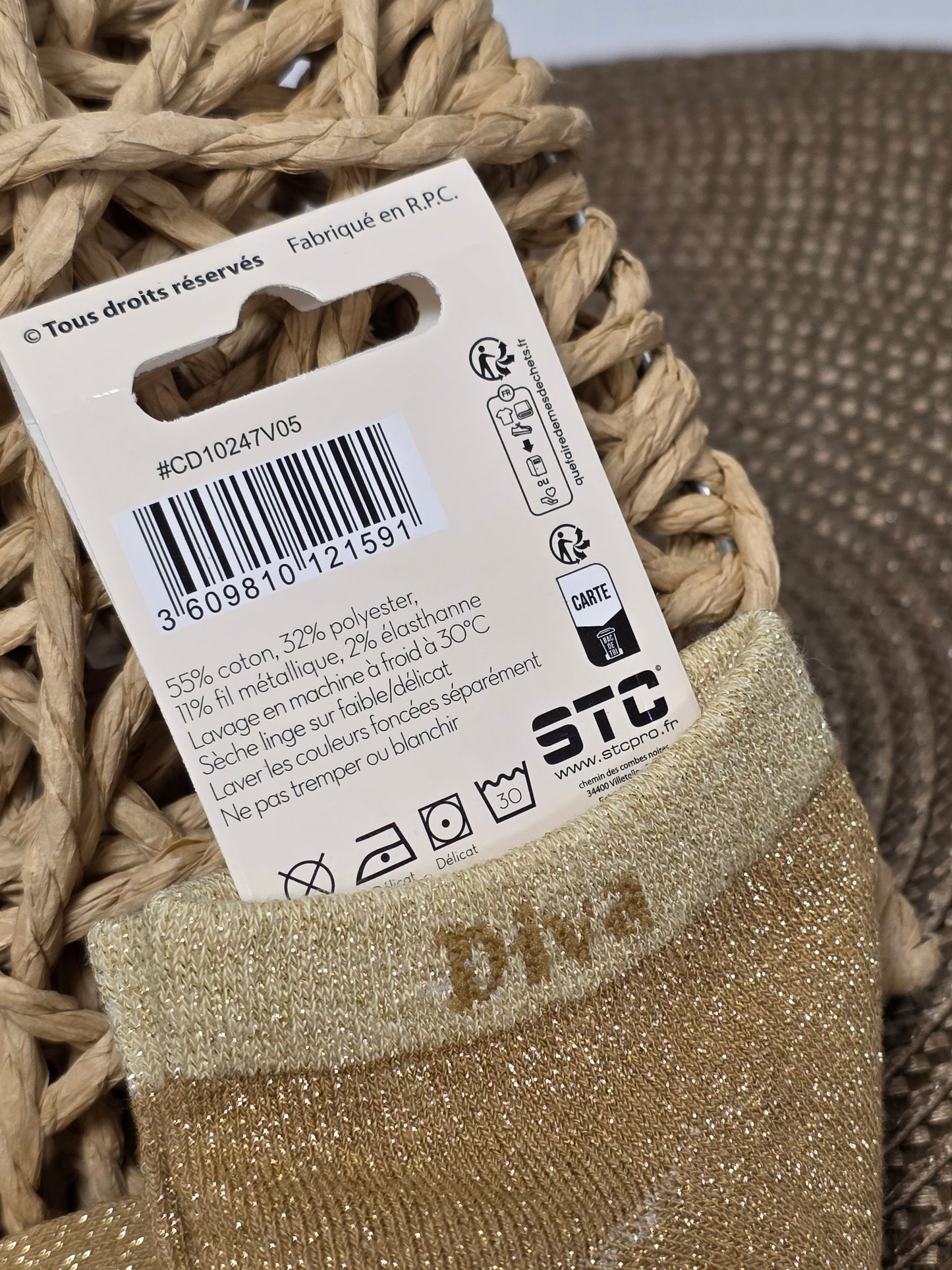 DIVA - Socquette à Paillette Doré