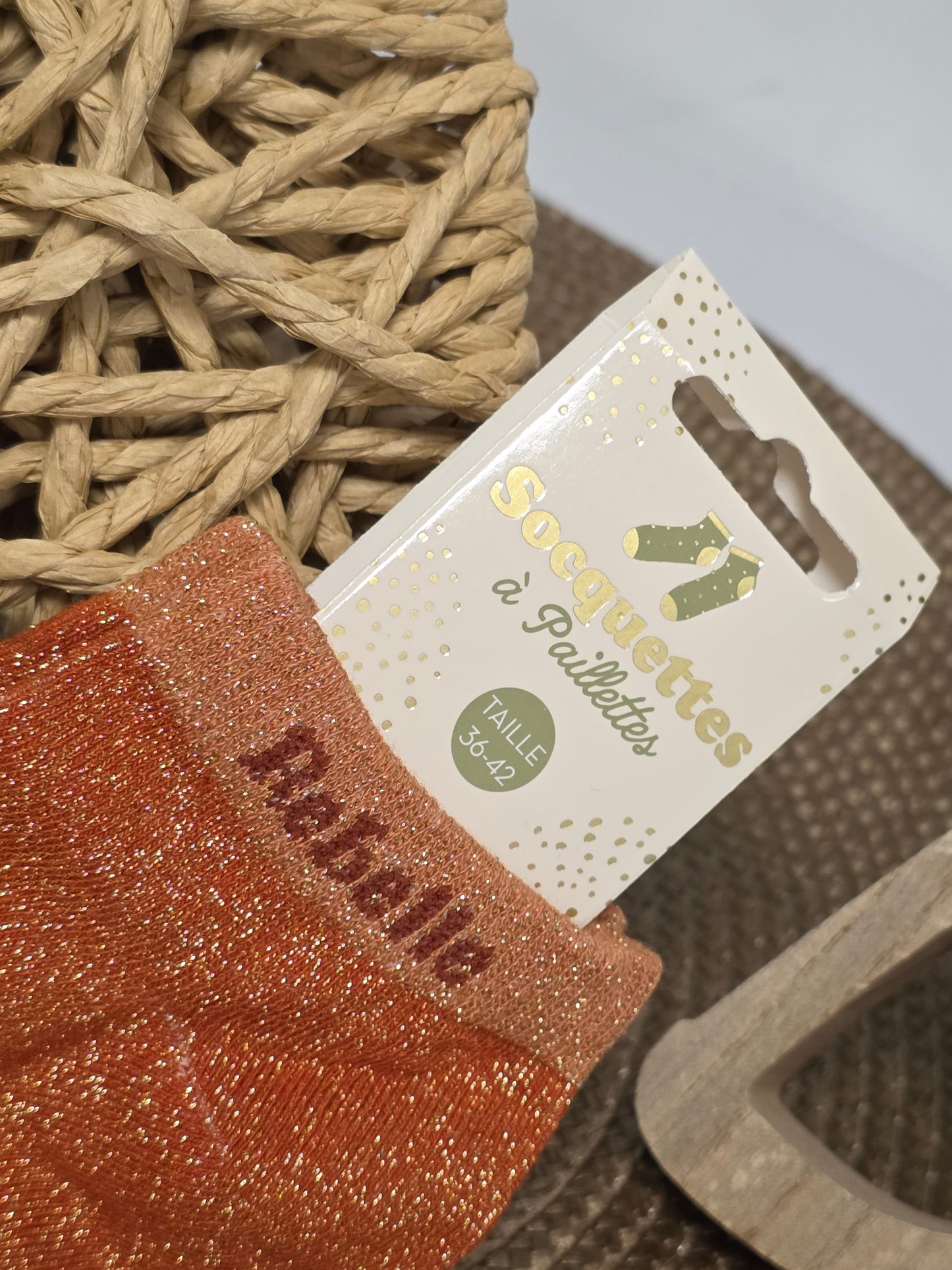 REBELLE - Socquette à Paillette Orange