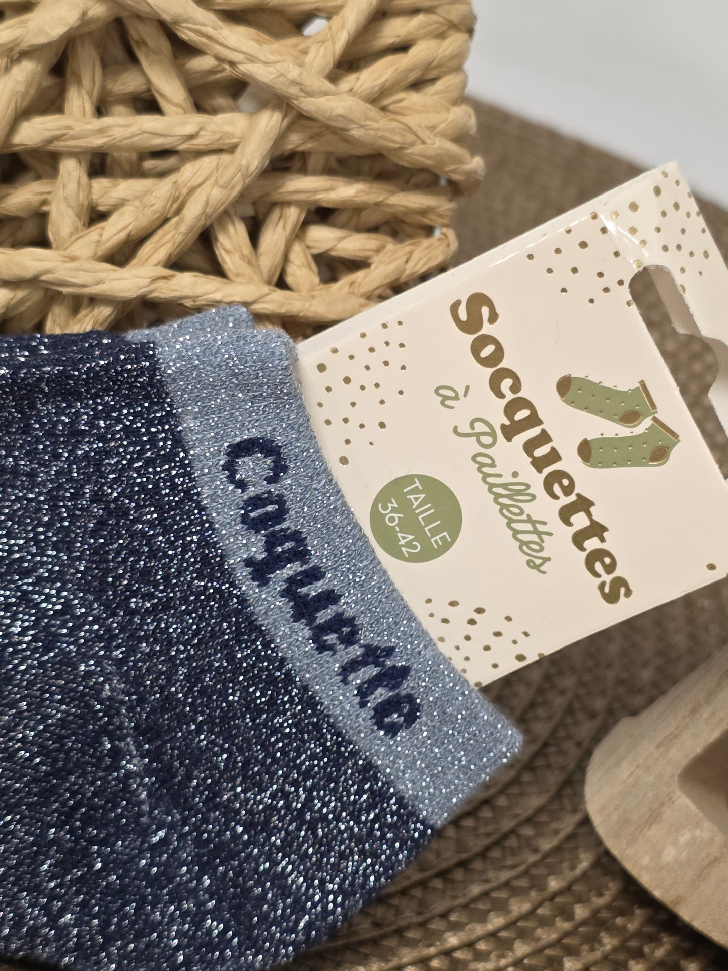 COQUETTE - Socquette à Paillette Bleu