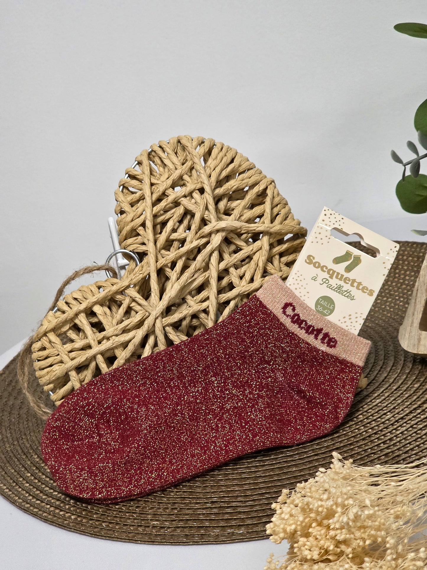 COCOTTE - Socquette à Paillette Bordeaux