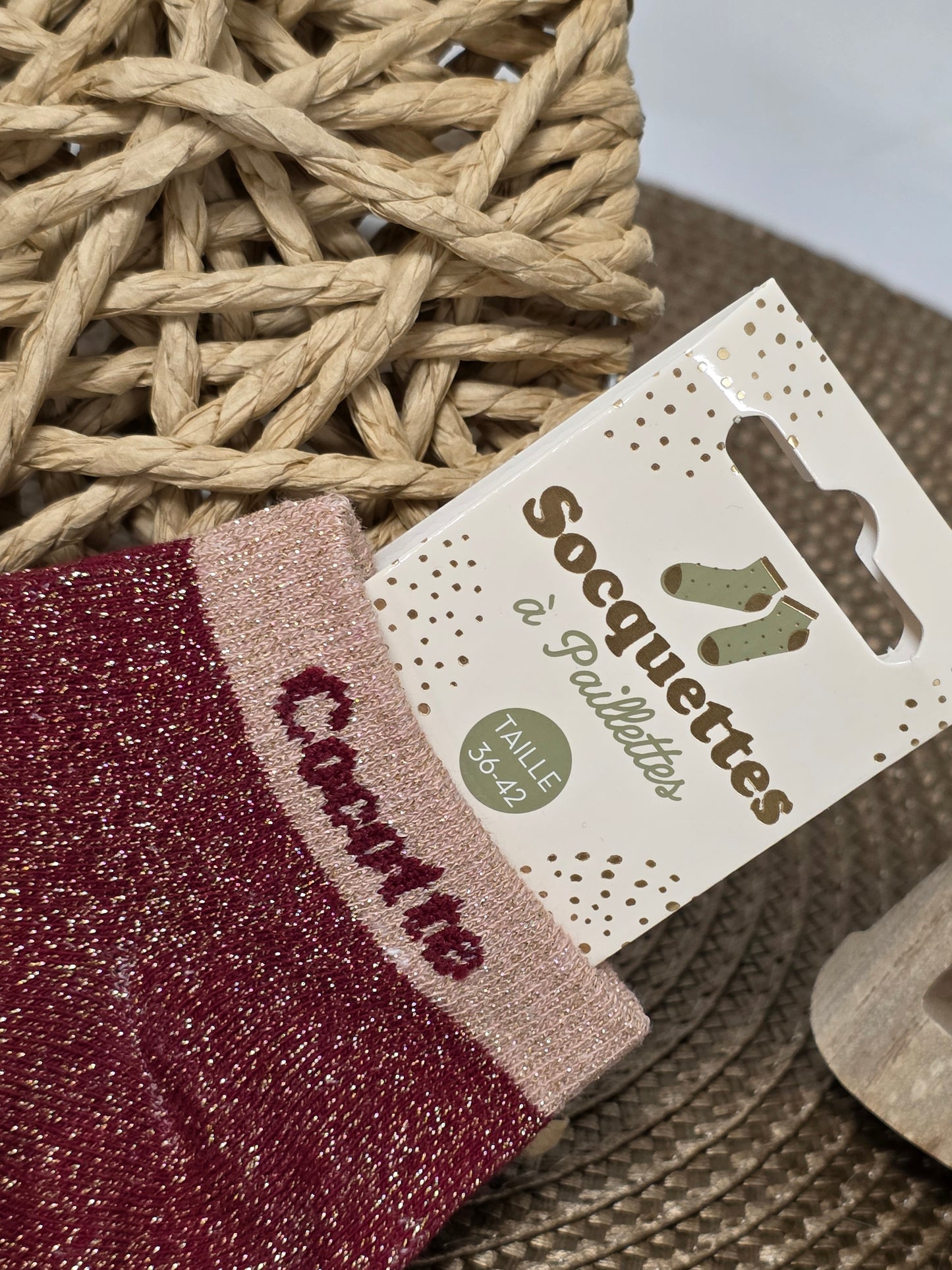 COCOTTE - Socquette à Paillette Bordeaux