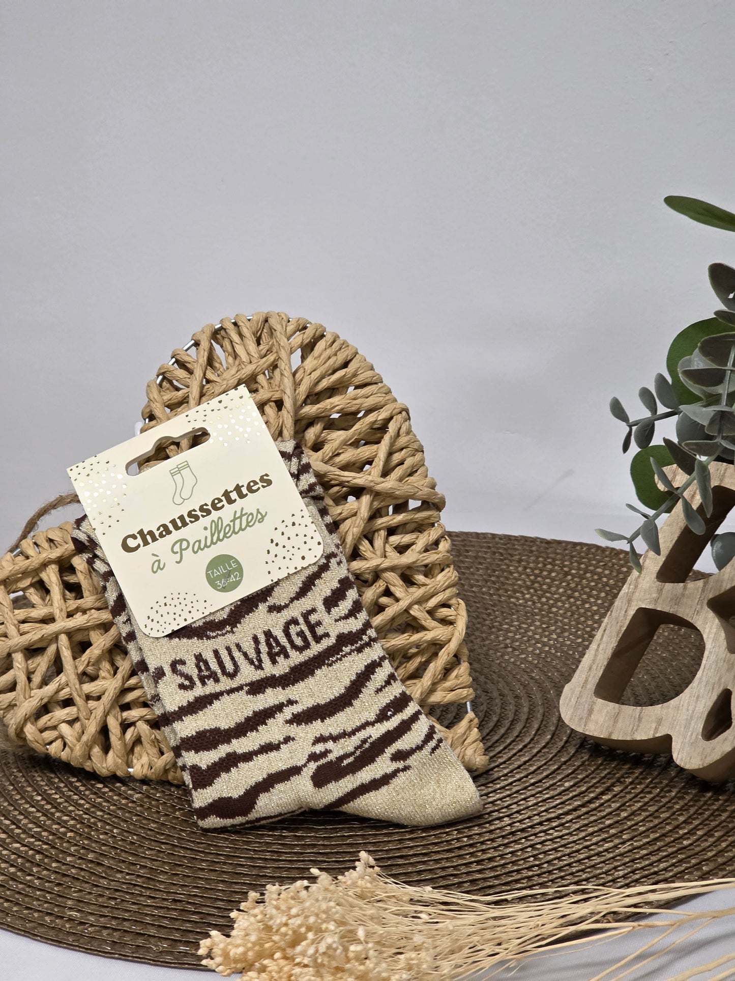 SAUVAGE - Chaussette à Paillette Léopard