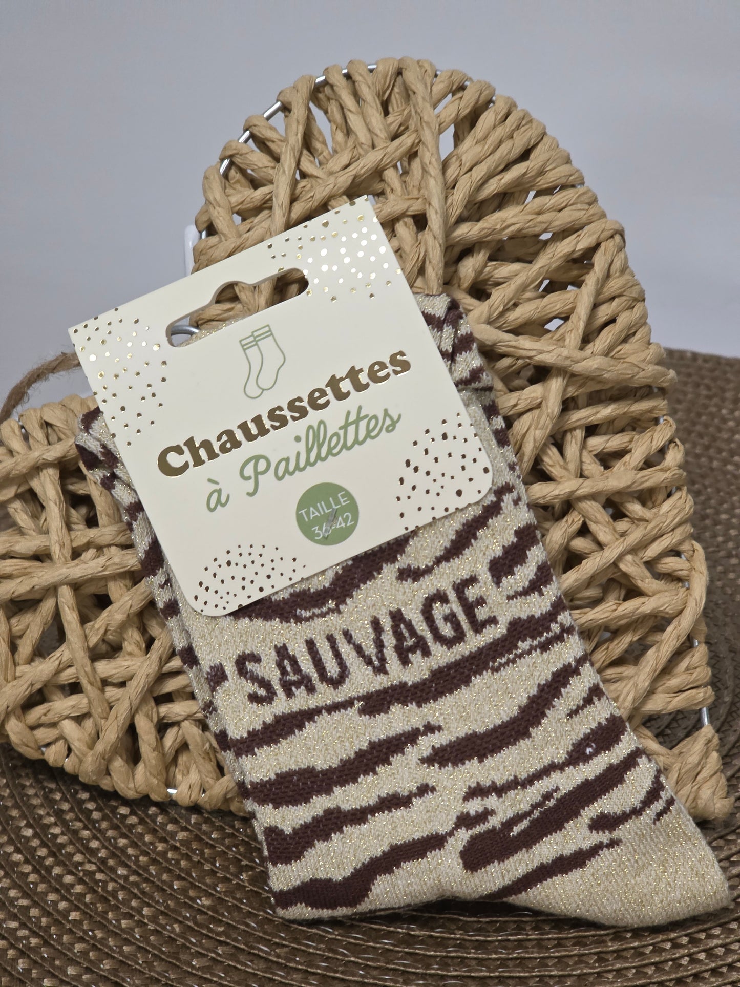 SAUVAGE - Chaussette à Paillette Léopard