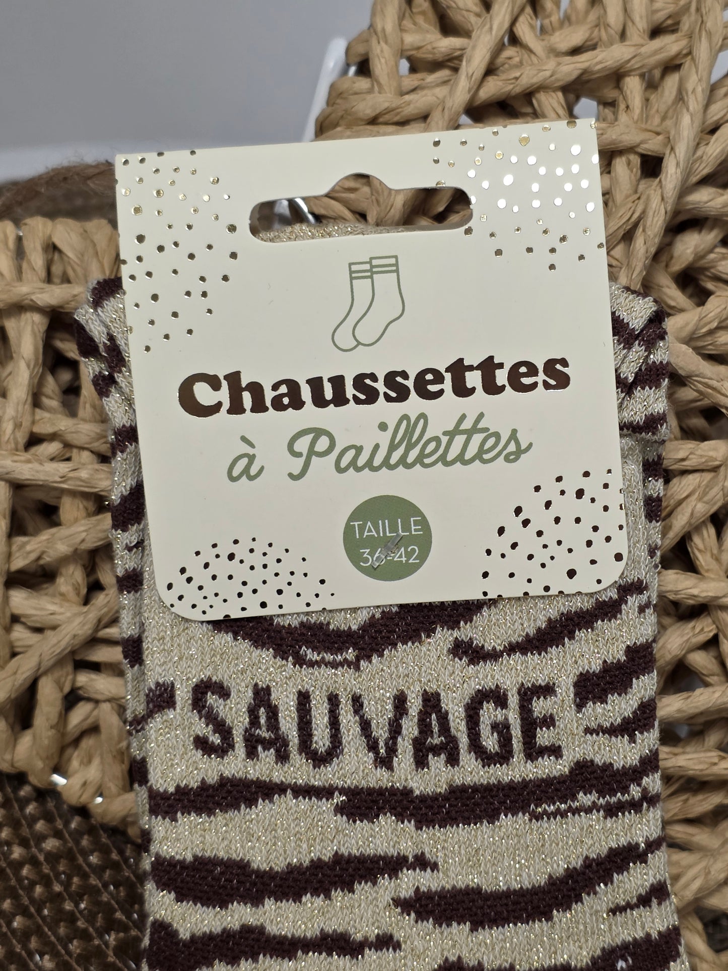 SAUVAGE - Chaussette à Paillette Léopard