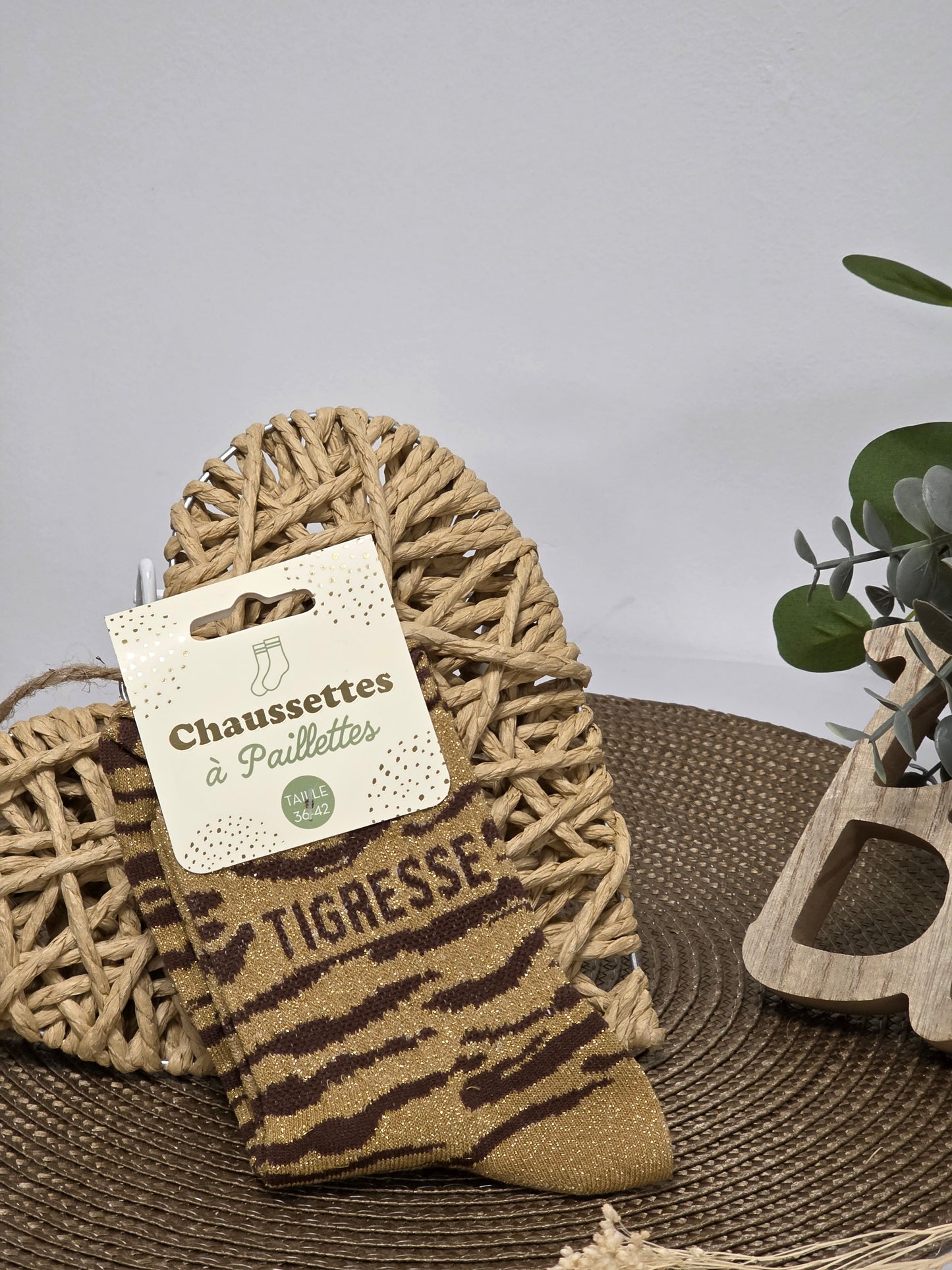 TIGRESSE - Chaussette à Paillette Léopard