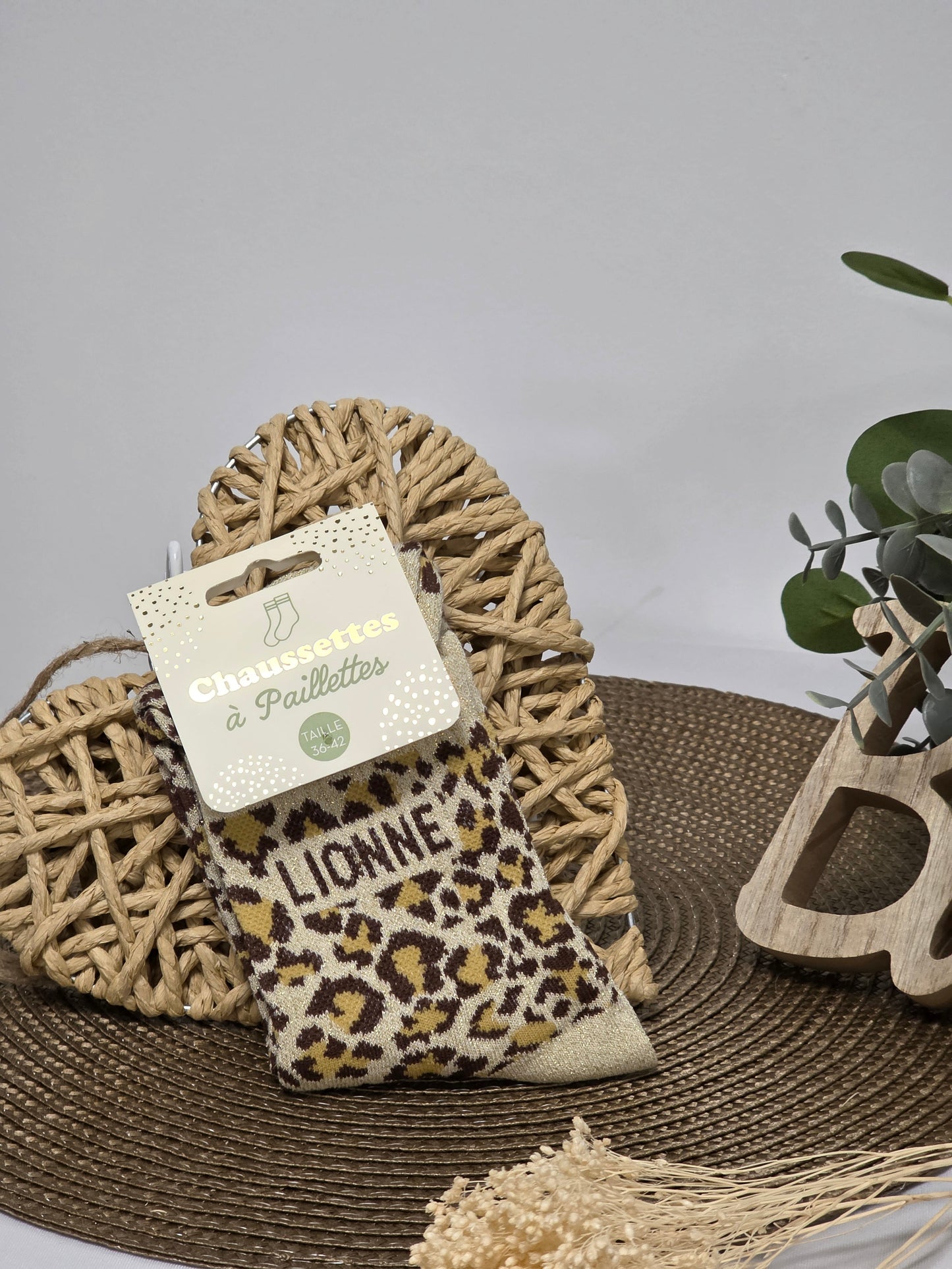 LIONNE - Chaussette à Paillette Léopard