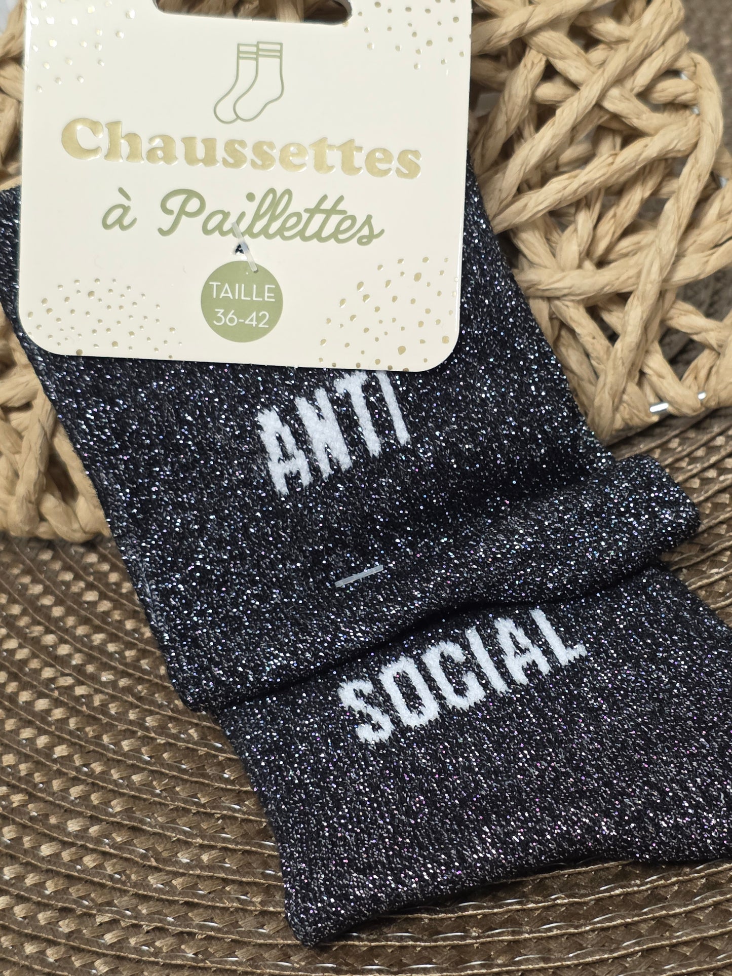ANTI SOCIAL - Chaussette à Paillette Duo