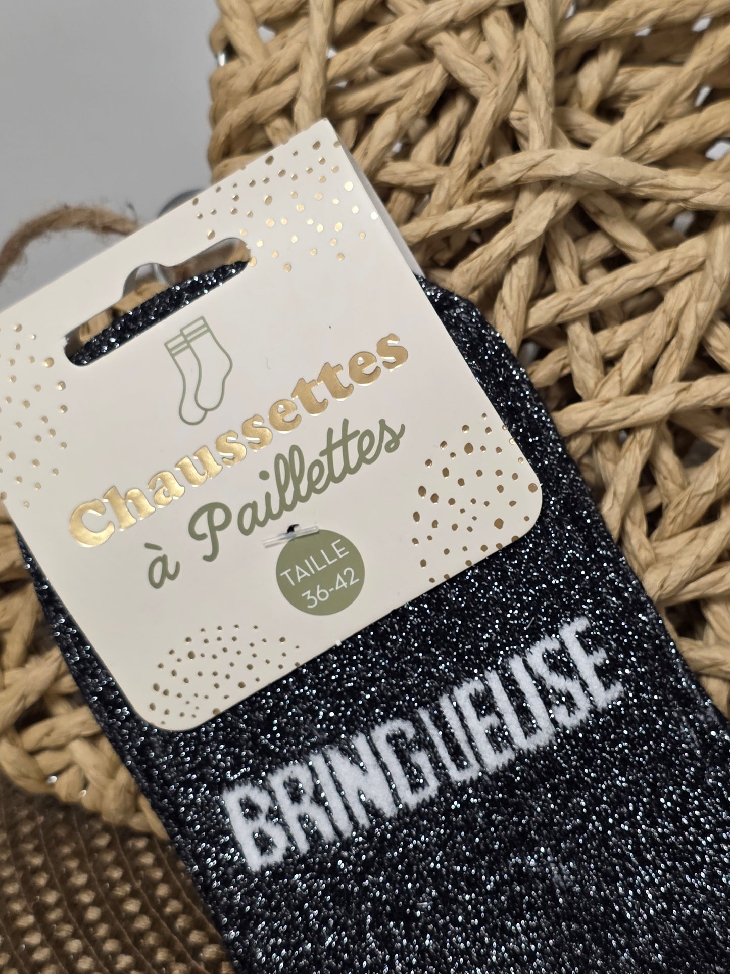 BRINGUEUSE - Chaussette à Paillette Noir