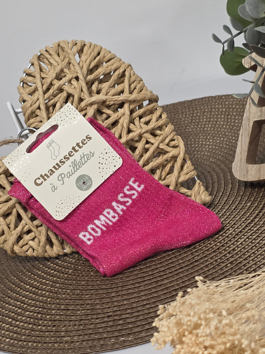 BOMBASSE - Chaussette à Paillette Fuchsia