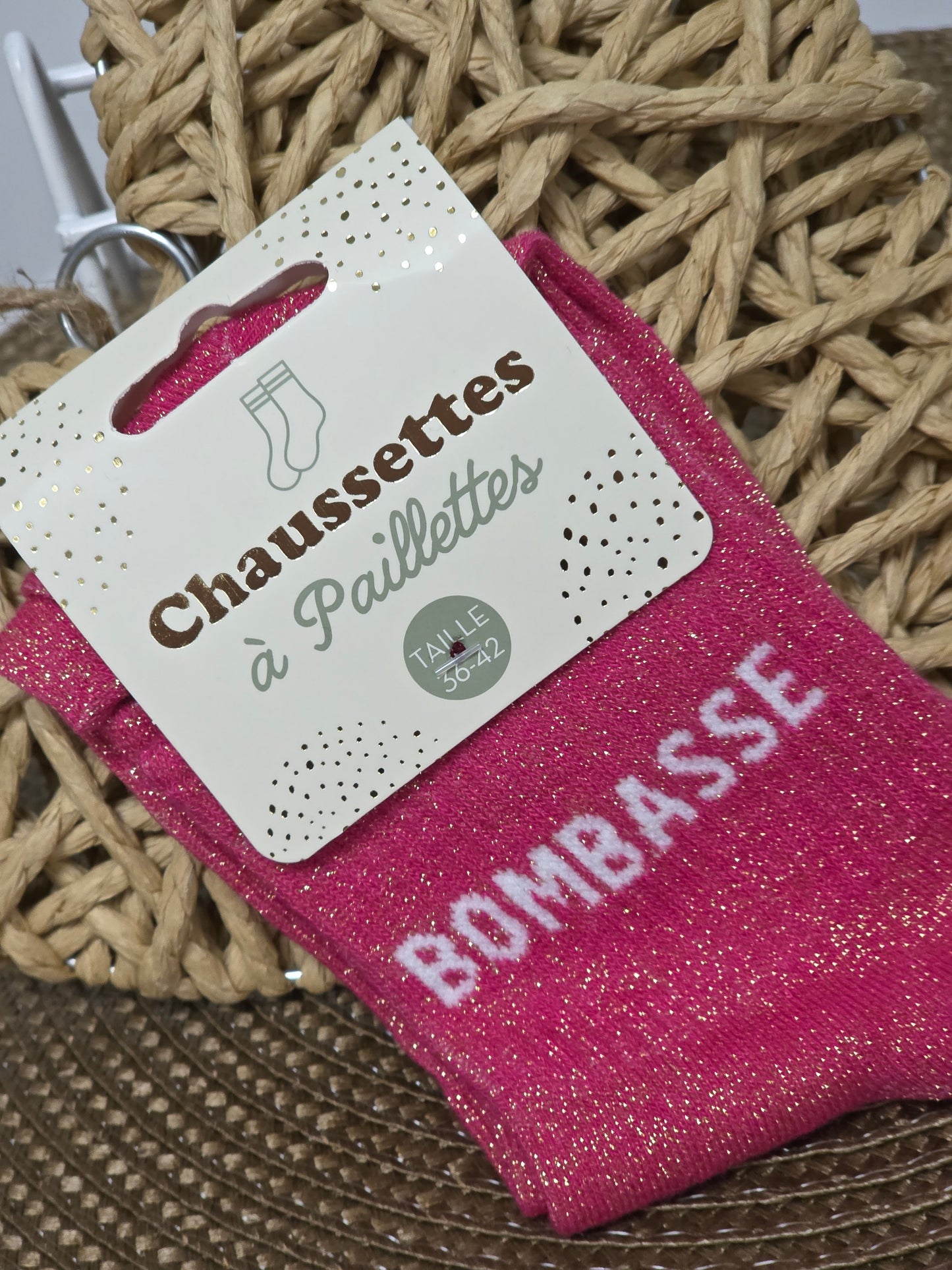 BOMBASSE - Chaussette à Paillette Fuchsia