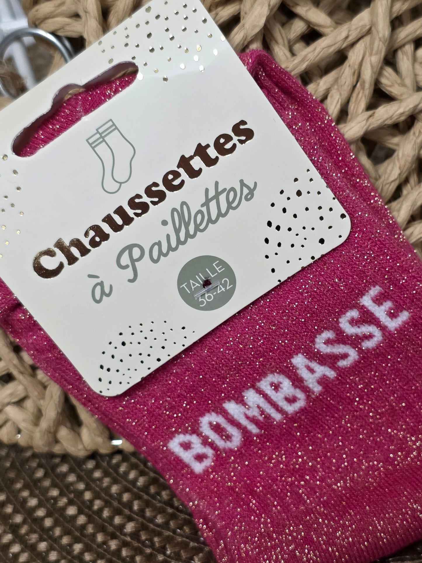 BOMBASSE - Chaussette à Paillette Fuchsia